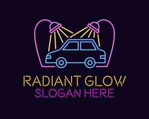 Neon Car Wash Signage logo design