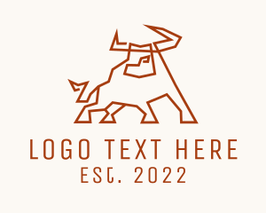 Horns - Brown Wild Bull logo design