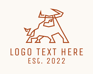 Farming - Brown Wild Bull logo design