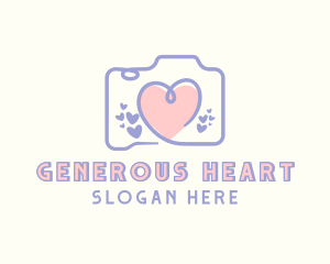 Heart Camera Lens logo design