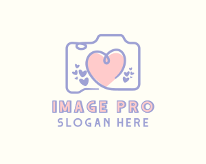 Heart Camera Lens logo design