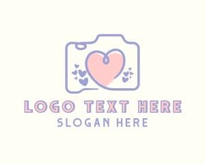 Hobby - Heart Camera Lens logo design