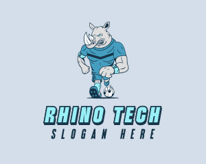 Athletic Soccer Rhino logo design