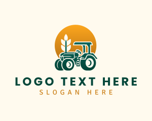 Countryside - Wheat Farming Tractor logo design