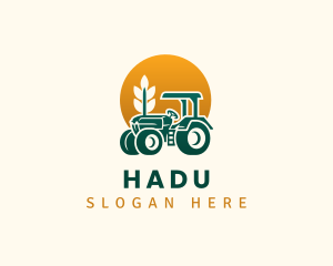 Wheat Farming Tractor Logo