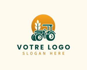 Wheat Farming Tractor Logo