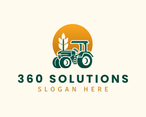 Wheat Farming Tractor logo design