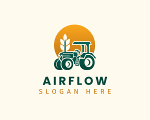 Wheat Farming Tractor logo design