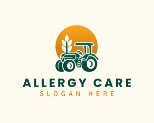 Wheat Farming Tractor logo design