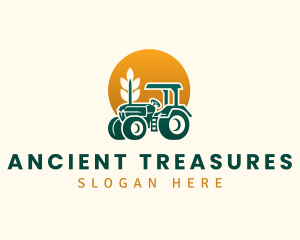 Wheat Farming Tractor logo design