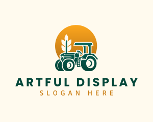 Wheat Farming Tractor logo design