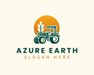 Wheat Farming Tractor logo design