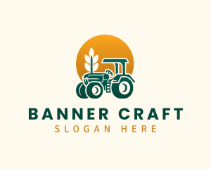 Wheat Farming Tractor logo design