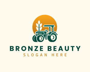 Wheat Farming Tractor logo design