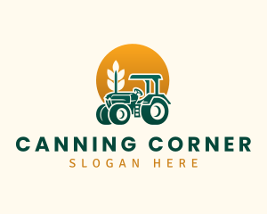 Wheat Farming Tractor logo design