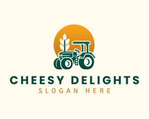 Wheat Farming Tractor logo design