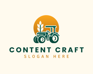 Wheat Farming Tractor logo design