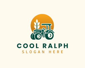 Wheat Farming Tractor logo design