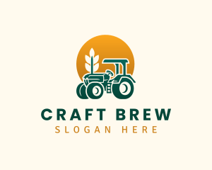 Wheat Farming Tractor logo design