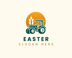 Wheat Farming Tractor logo design