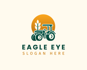 Wheat Farming Tractor logo design