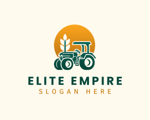 Wheat Farming Tractor logo design