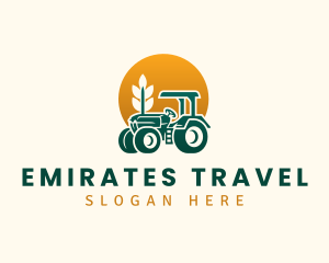 Wheat Farming Tractor logo design