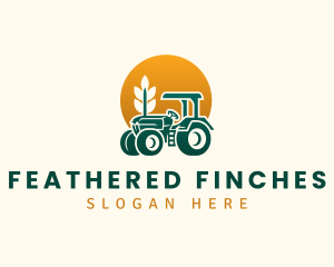 Wheat Farming Tractor logo design