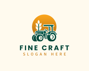 Wheat Farming Tractor logo design