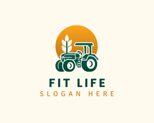 Wheat Farming Tractor logo design