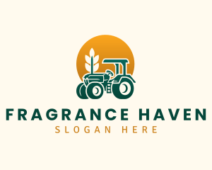 Wheat Farming Tractor logo design