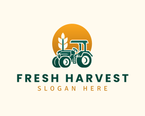 Produce - Wheat Farming Tractor logo design