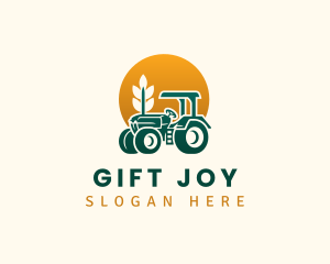 Wheat Farming Tractor logo design