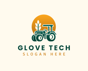 Wheat Farming Tractor logo design