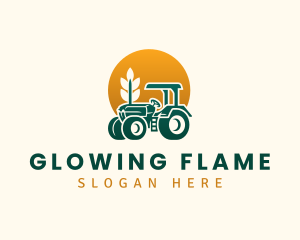 Wheat Farming Tractor logo design