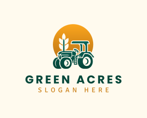 Farming - Wheat Farming Tractor logo design