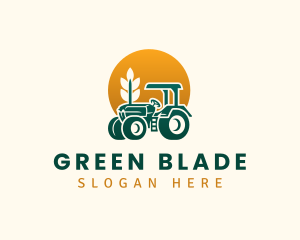 Wheat Farming Tractor logo design