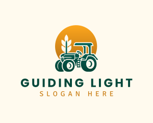 Wheat Farming Tractor logo design