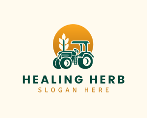 Wheat Farming Tractor logo design