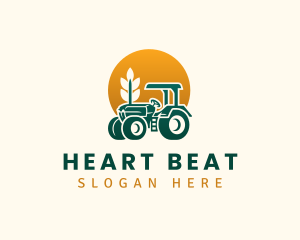 Wheat Farming Tractor logo design