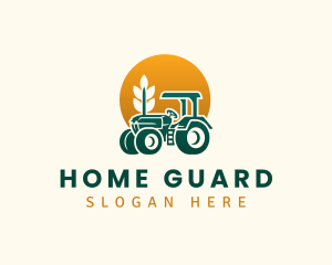 Wheat Farming Tractor logo design