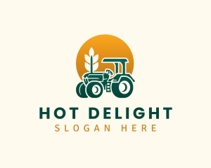 Wheat Farming Tractor logo design