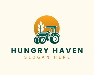 Wheat Farming Tractor logo design