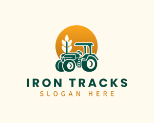 Wheat Farming Tractor logo design