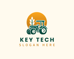 Wheat Farming Tractor logo design