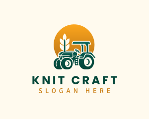 Wheat Farming Tractor logo design