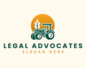 Wheat Farming Tractor logo design