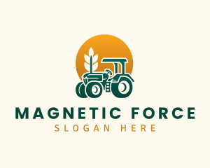 Wheat Farming Tractor logo design