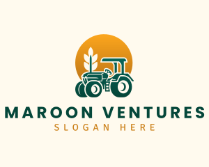 Wheat Farming Tractor logo design