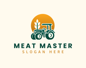 Wheat Farming Tractor logo design